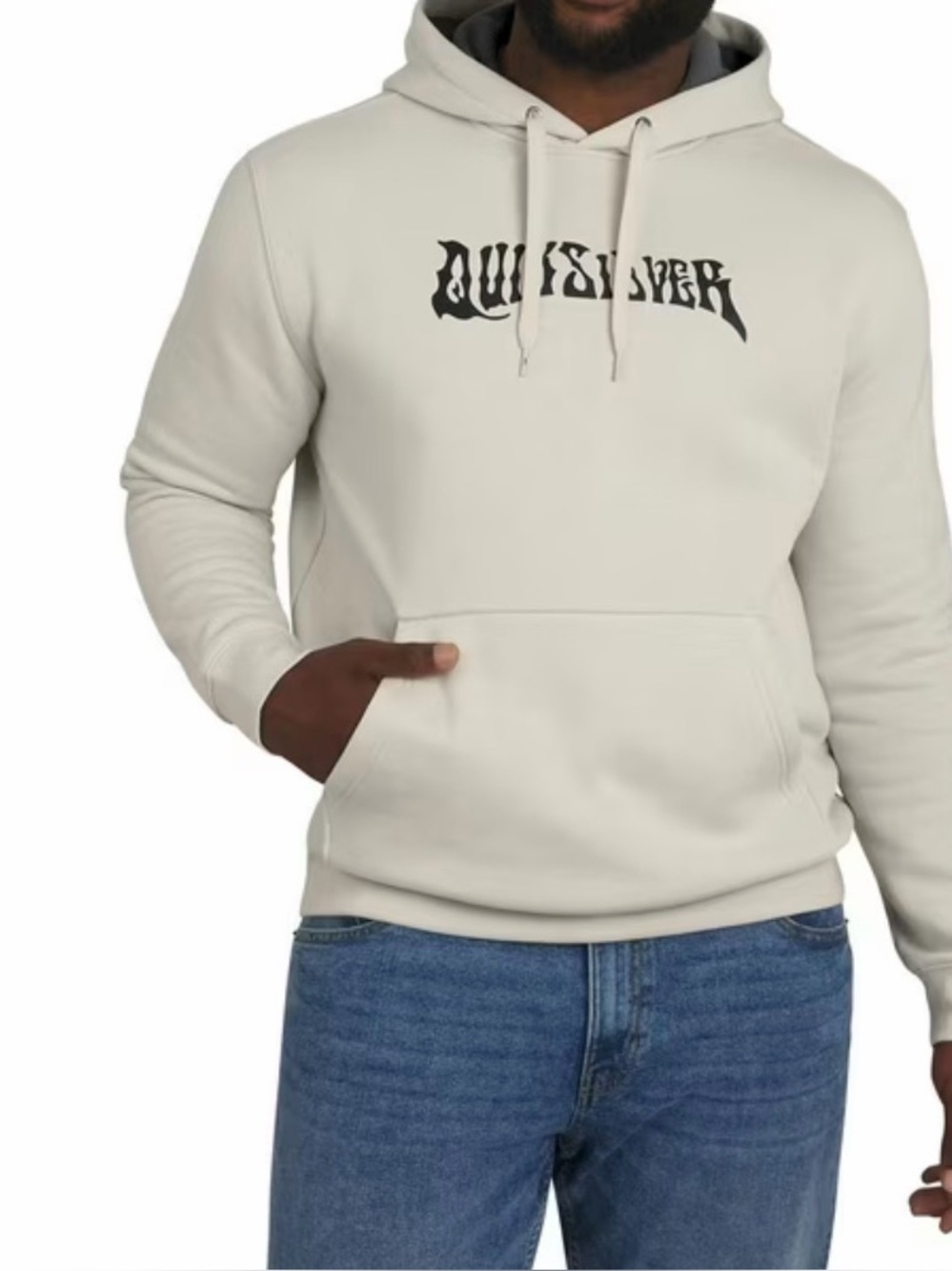Quiksilver Men's Size Large Graphic Pullover Hoodie. Cream. New with Tags.